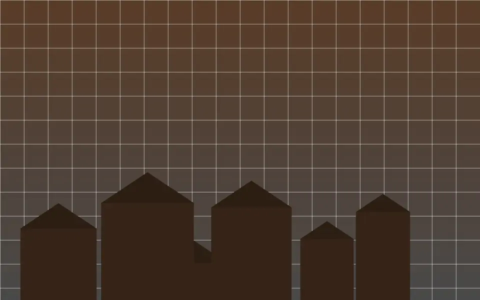 Visuel schématique de maisons et de plans, sans photo.